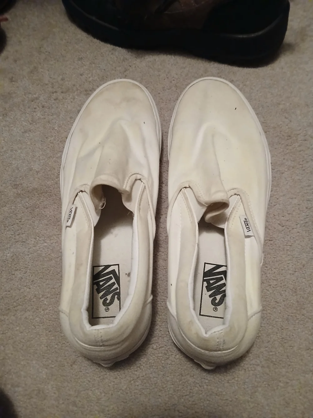 Vans Off-White Slip-On Canvas Loafers